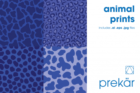 Blue Animal Prints Four Pack: A Versatile Resource for Creative Professionals