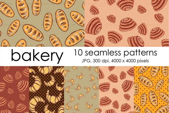 Cute Bakery Food Seamless Pattern