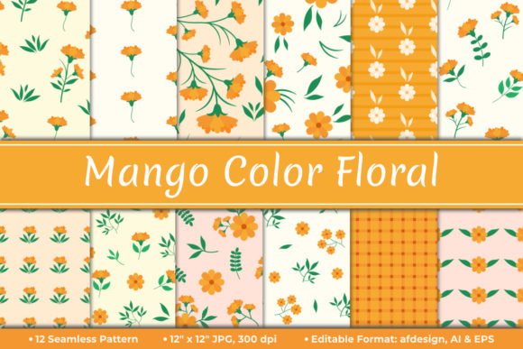 Floral Pattern with Mango Color: A Versatile Design Choice