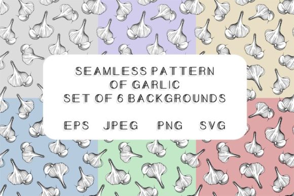 Garlic Pattern.Digital Paper