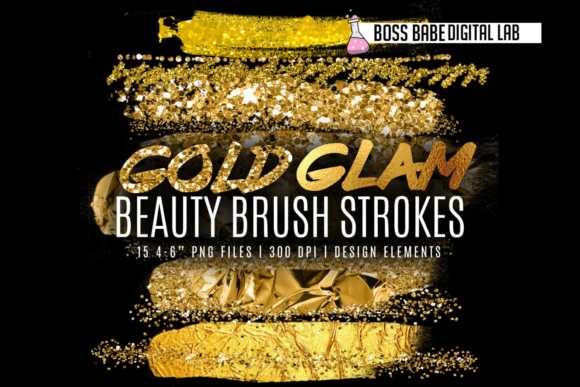 Gold Beauty Brush Strokes: Elevate Your Visual Content with Style