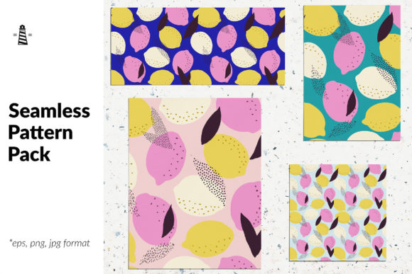 Lemons Seamless Backgrounds and Seamless Patterns with Abstract Fresh Lemons