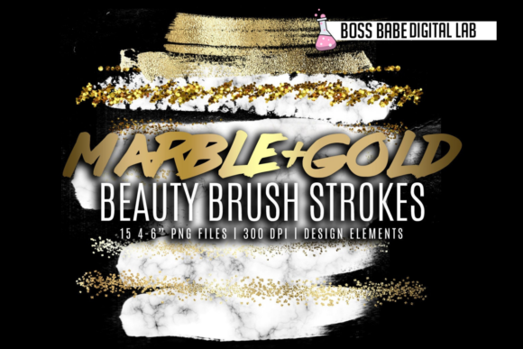 Marble and Gold Glam Brush Strokes: Elevate Your Visual Content with Elegance