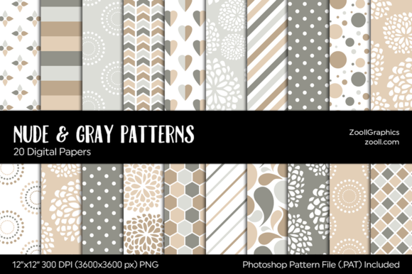 Nude and Gray Digital Papers: A Versatile Design Resource for Creatives
