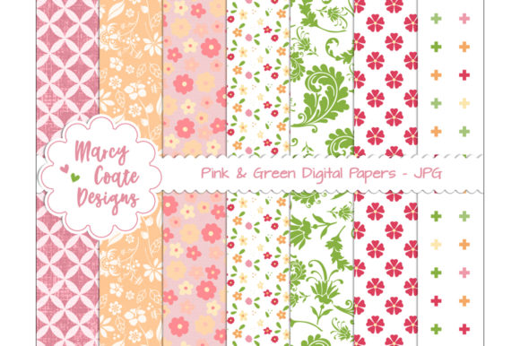 Pink Green Backgrounds: A Versatile Collection for Digital Paper Crafts