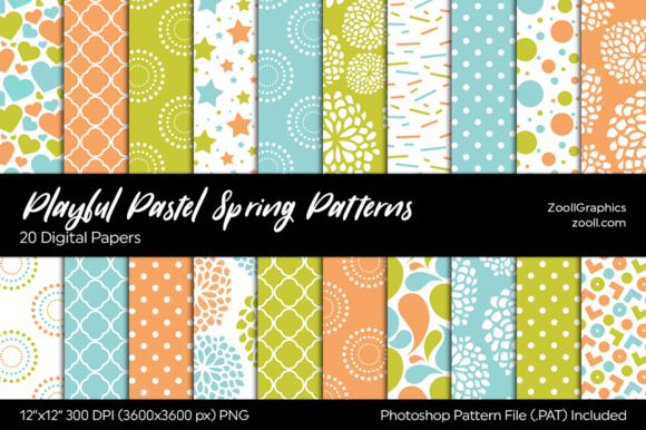 Playful Pastel Spring Digital Papers and Patterns: A Creative Resource for All