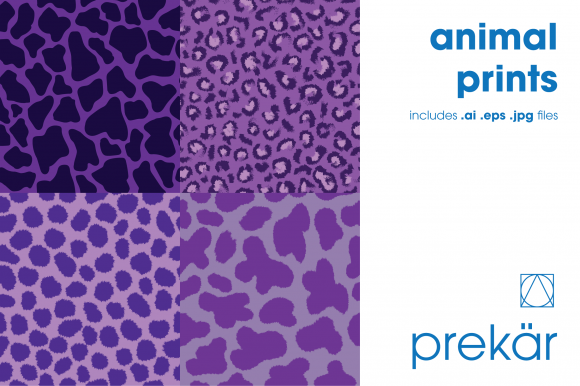 Purple Animal Prints Four Pack