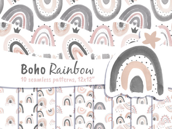 Rainbow Background Digital Paper