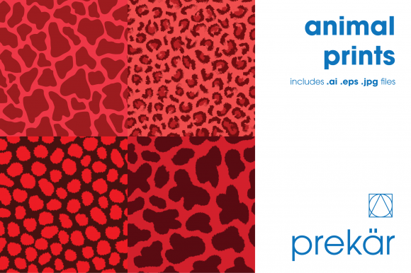 Red Animal Prints Four Pack: A Versatile Collection for Creative Projects
