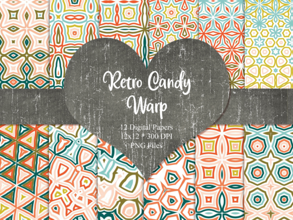 Retro Candy Warp Digital Papers