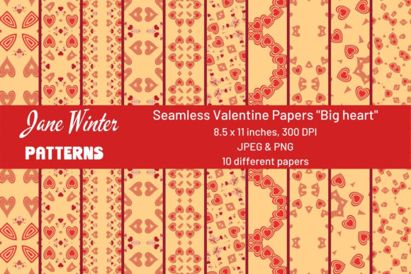 Seamless Valentine Papers Big Heart: A Creative Tool for Every Project