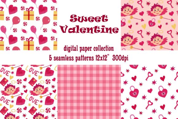 Valentine s Day Digital Papers for Creative Projects