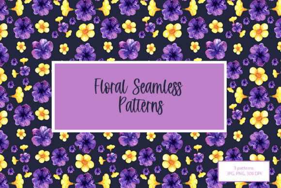 Watercolor Seamless Pattern with Purple Flowers: A Versatile Design for Creative Projects