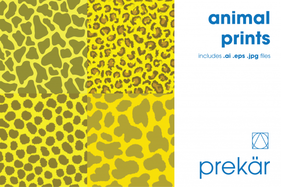 Yellow Animal Prints Four Pack